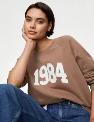Pure Cotton Slogan Sweatshirt | Marks and Spencer AU/NZ