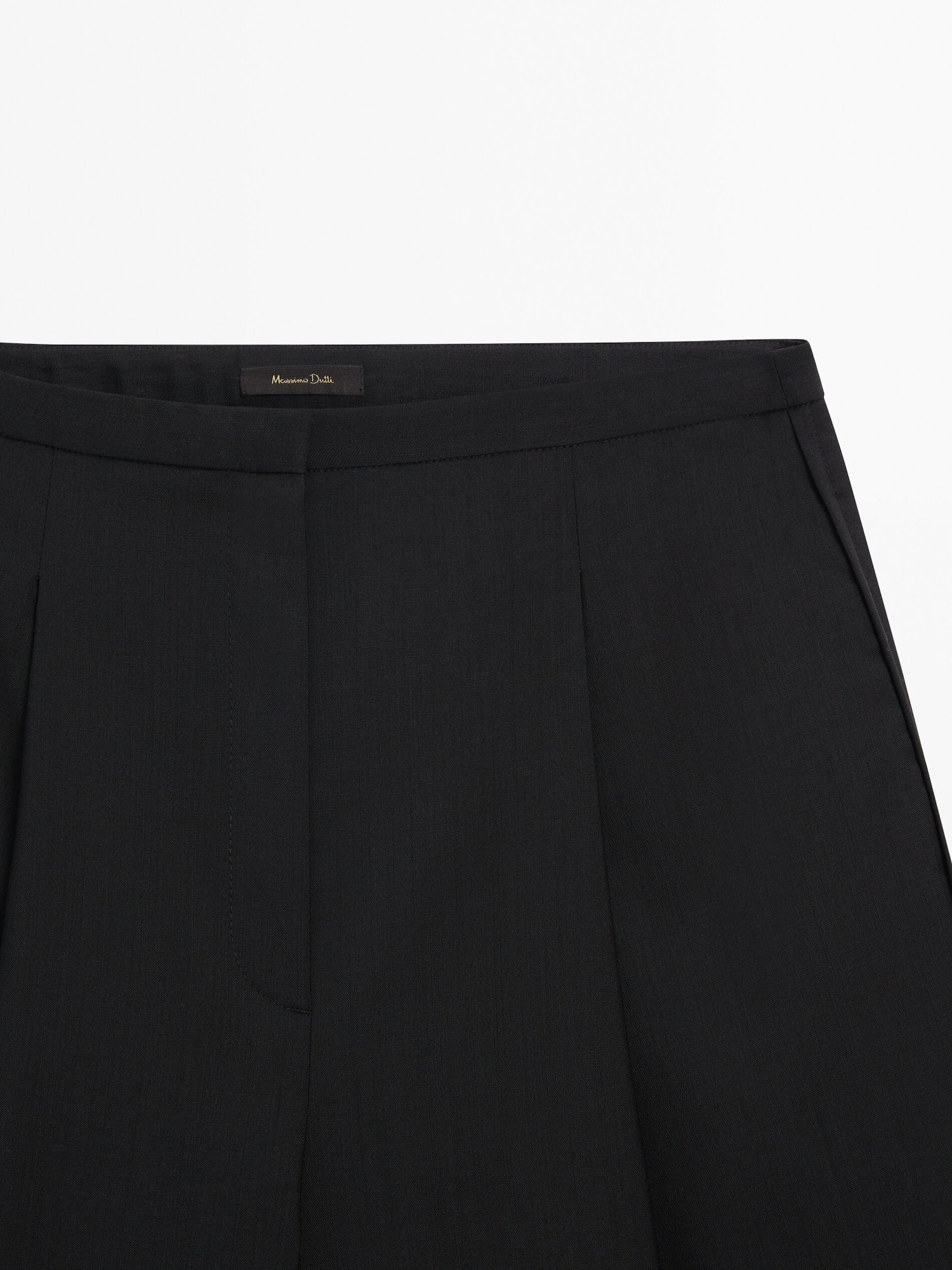 Cool wool blend darted long Bermuda shorts | Massimo Dutti US