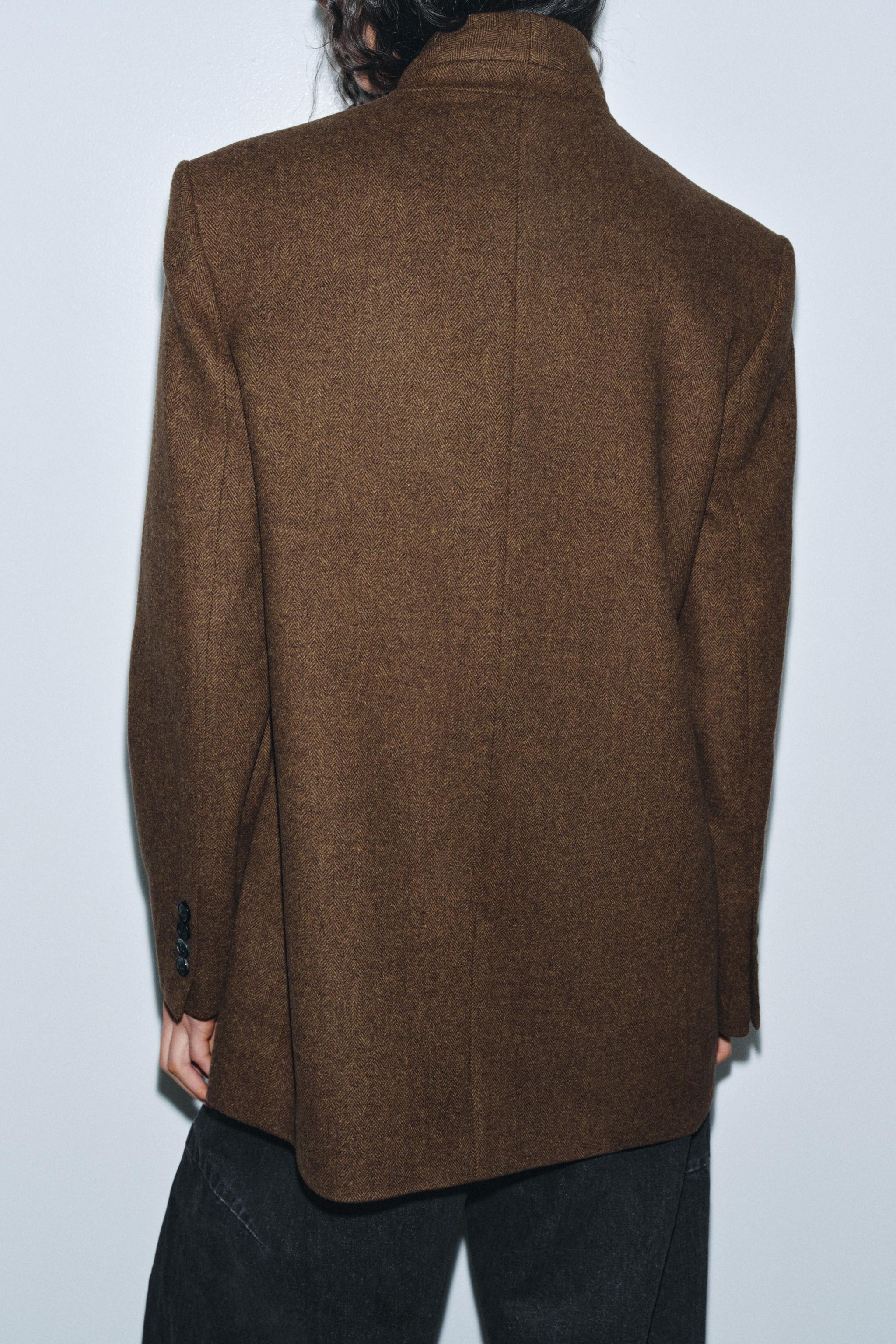 HERRINGBONE WOOL BLEND BLAZER ZW COLLECTION | Zara UK