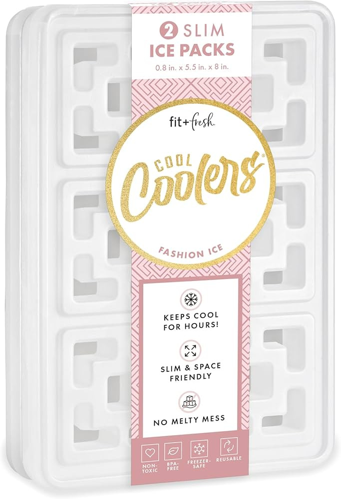 Cool Coolers XL Fashion Ice by Fit & Fresh, 2pk Ice Blocks for Lunchboxes, Quick Freeze, Space Sa... | Amazon (US)