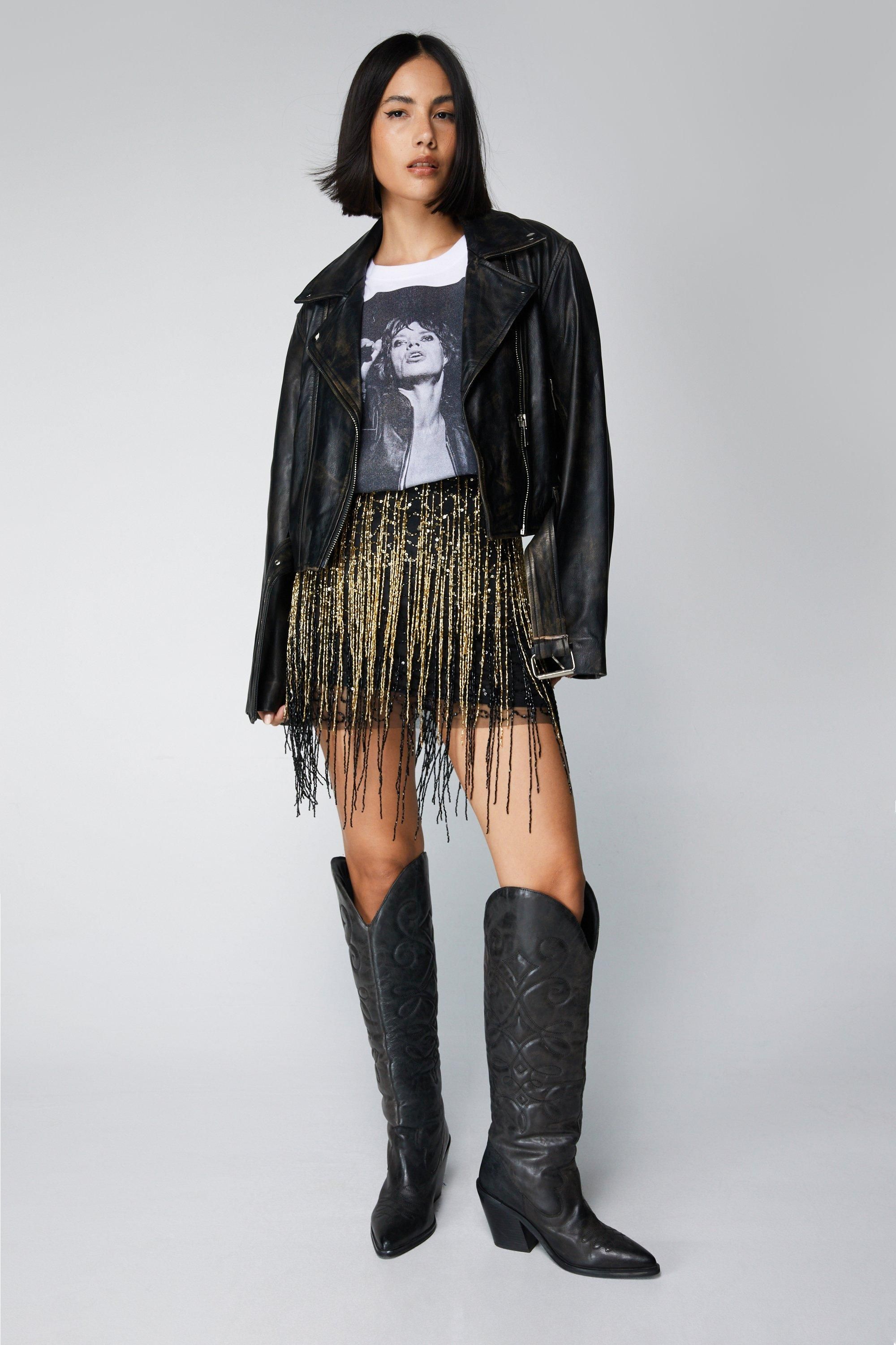 Tassel Beaded Metallic Mini Skirt | Nasty Gal (US)
