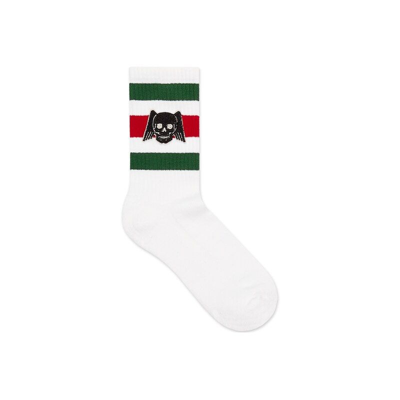 Cotton socks with winged skull white | Gucci (US)
