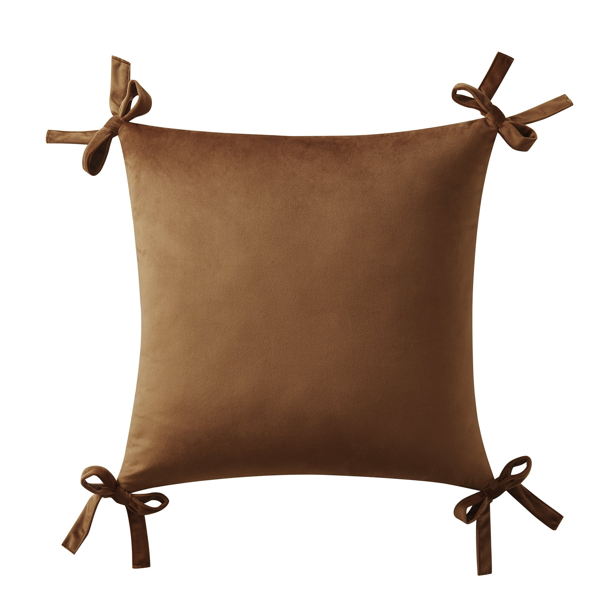 My Texas House 20" x 20" Ginger Velvet Bow Decorative Pillow Cover | Walmart (US)