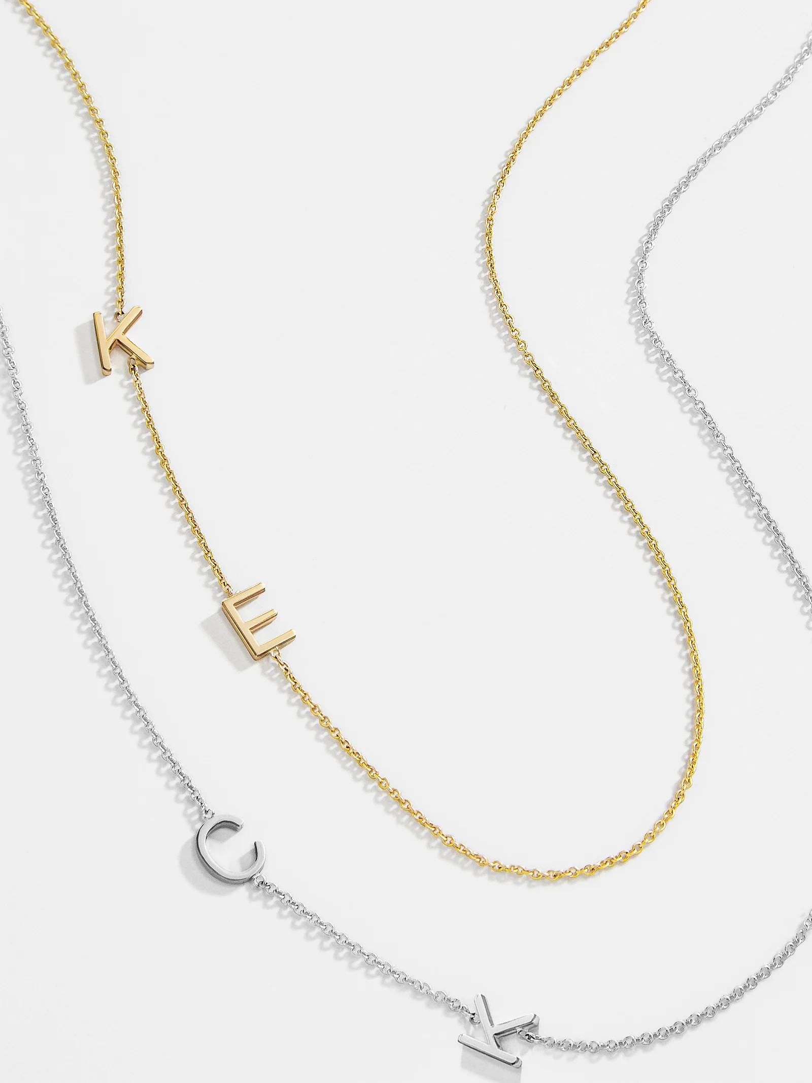 Maya Brenner Asymmetrical Custom Initial Necklace - Two Characters | BaubleBar
