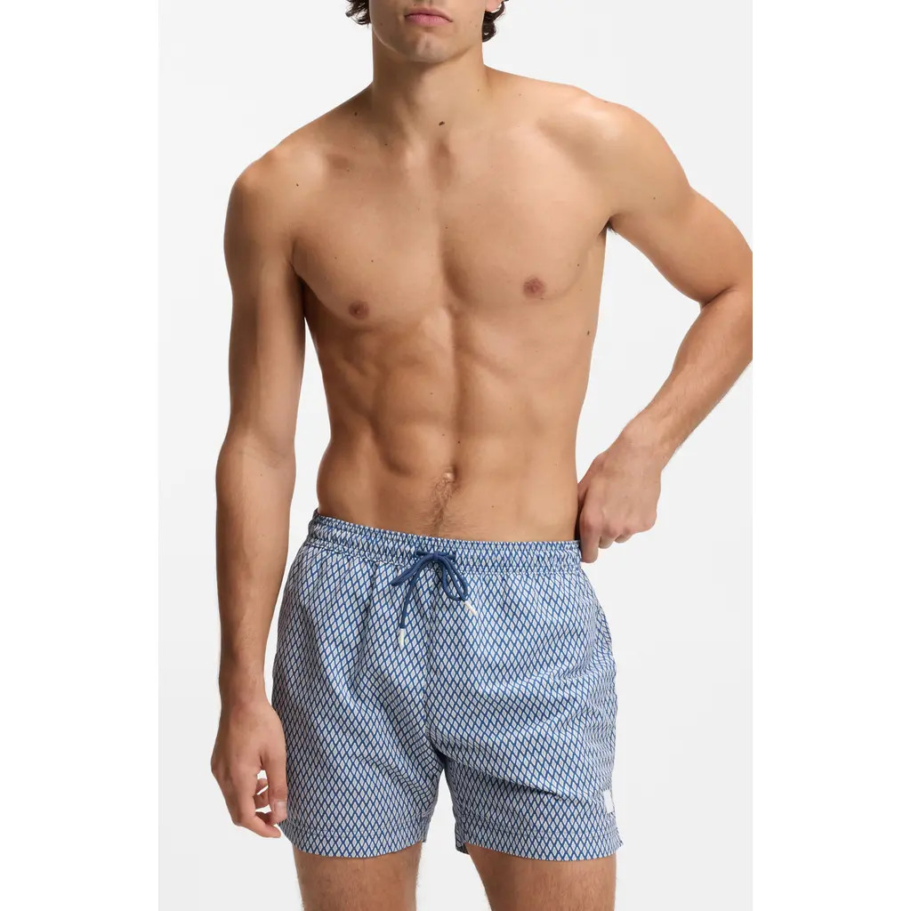 BOSS Vibe Swim Trunks in Open Blue at Nordstrom, Size X-Large | Nordstrom