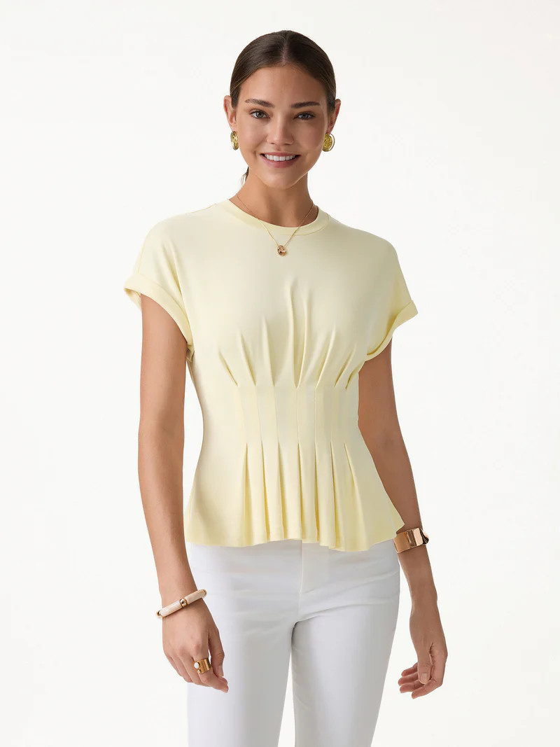 Round Neck Tucked Short Sleeve Tee | OGLmove