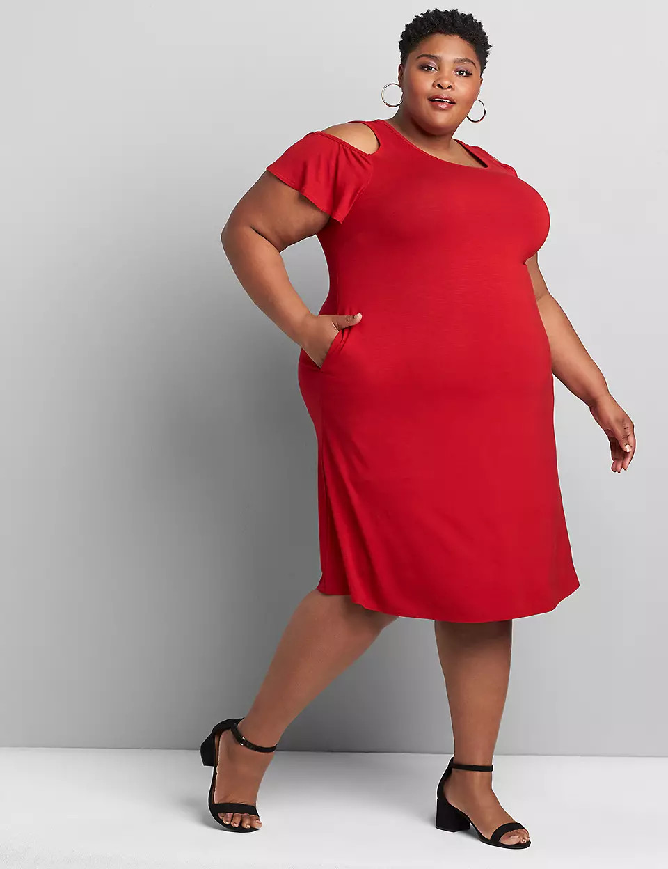 Cold-Shoulder Swing Dress | Lane Bryant (US)