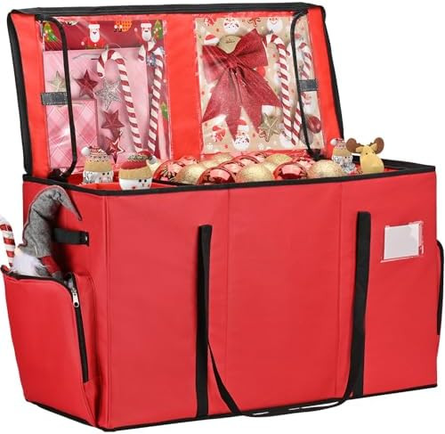 2-in-1 Christmas Ornament Storage Box & Xmas Figurine Container, Premium Christmas Ornament Stora... | Amazon (US)