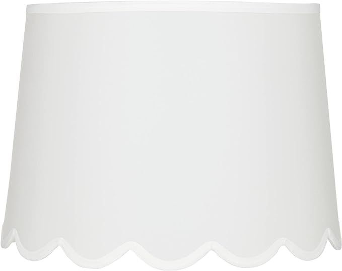 Hardback Scallop Bottom Empire Lamp Shade White Medium 13" Top x 15" Bottom x 11" High Spider wit... | Amazon (US)