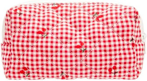 PAZIMIIK Vintage Quilted Makeup Bag Cosmetic Pouch for Brushes Pencils and Travel Make Up Accesso... | Amazon (US)