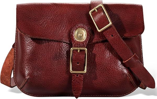 Genuine Leather Cross Body Bag for Women Men, Vegetable-Tanned Leather, Adjustable Strap,Pure Bra... | Amazon (US)