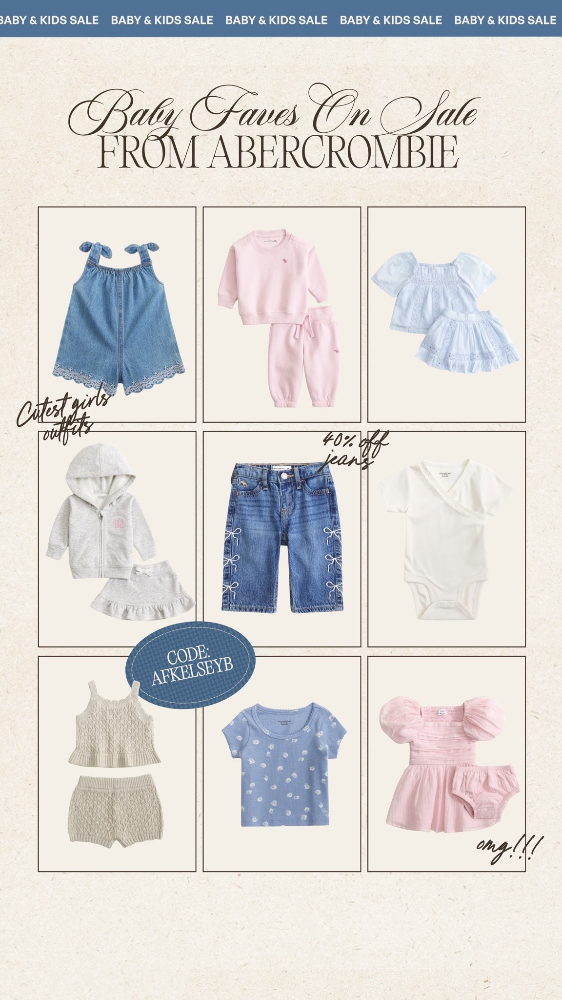 @abercrombie baby and kids sale! Saw the cutest little girl stuff while browsing for Oakes🥹💕 Code AFKELSEYB stacks on top the sale

#LTKSaleAlert #LTKBaby