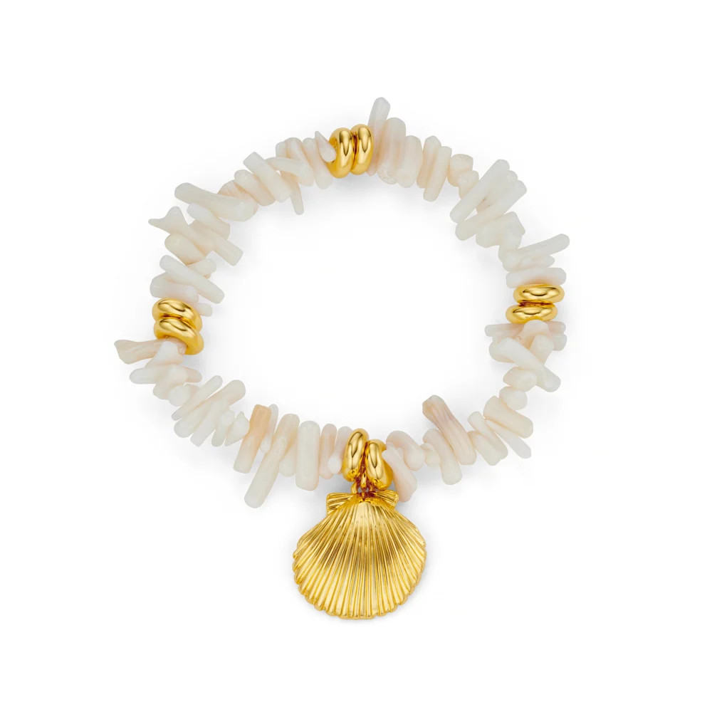 Cream Coral Chip & Shell Bracelet | Orelia 