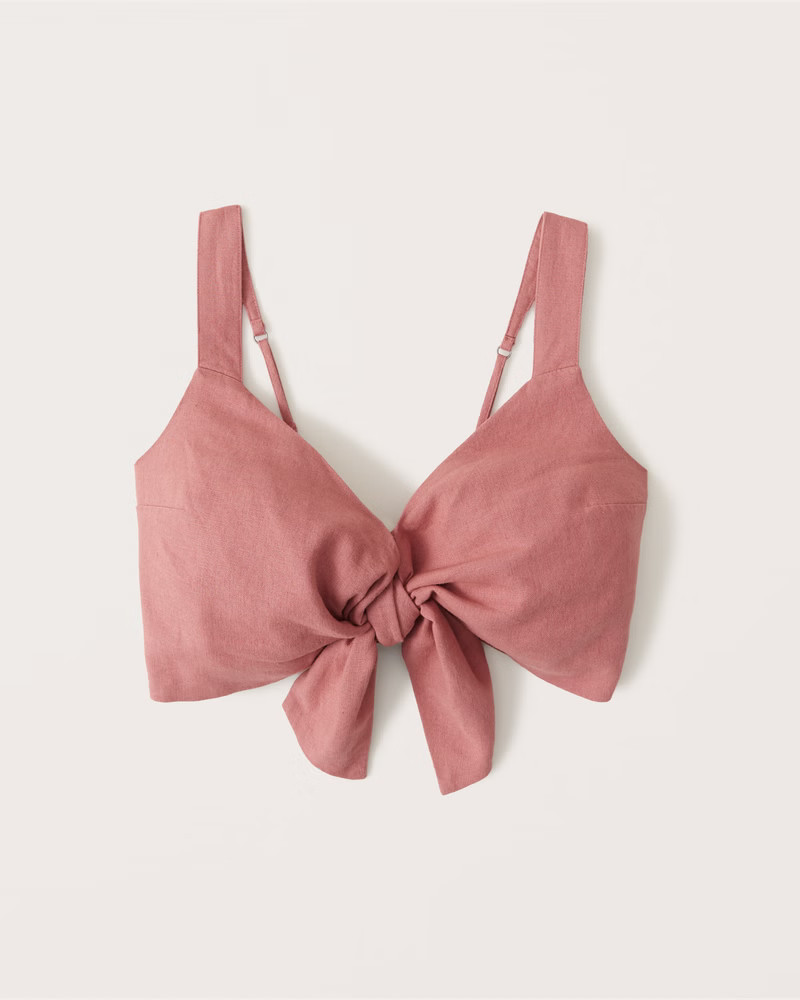 Tie-Front Wide Strap Linen Set Top | Abercrombie & Fitch (US)