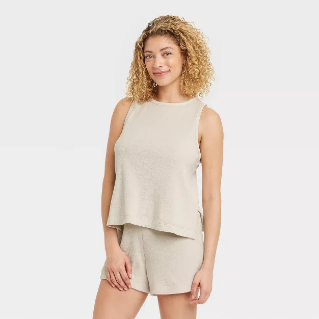 Women's Terry Tank Top - A New Day™ Tan | Target
