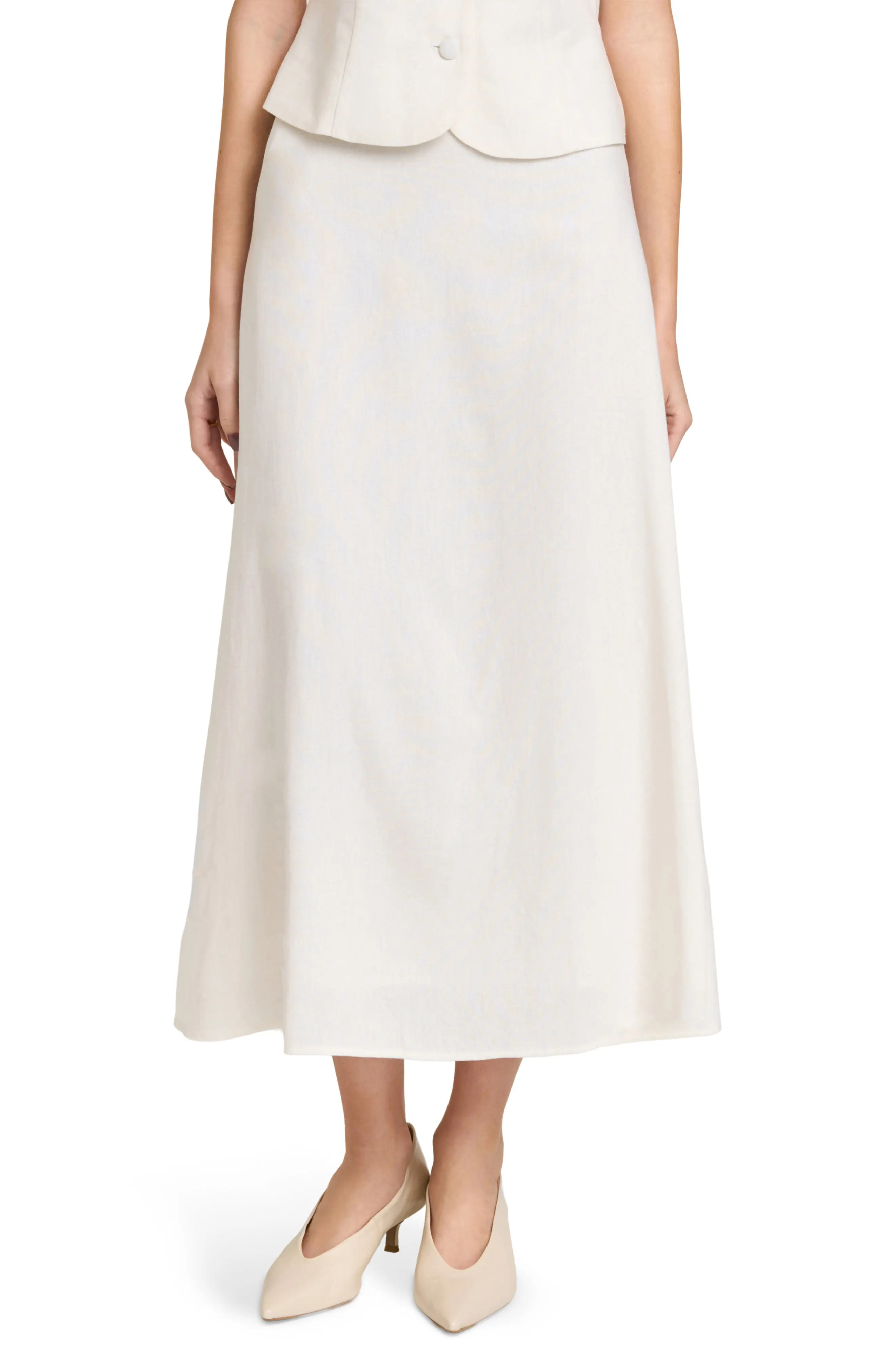 Blair Linen Blend Midi Skirt (Women) | Nordstrom | Nordstrom