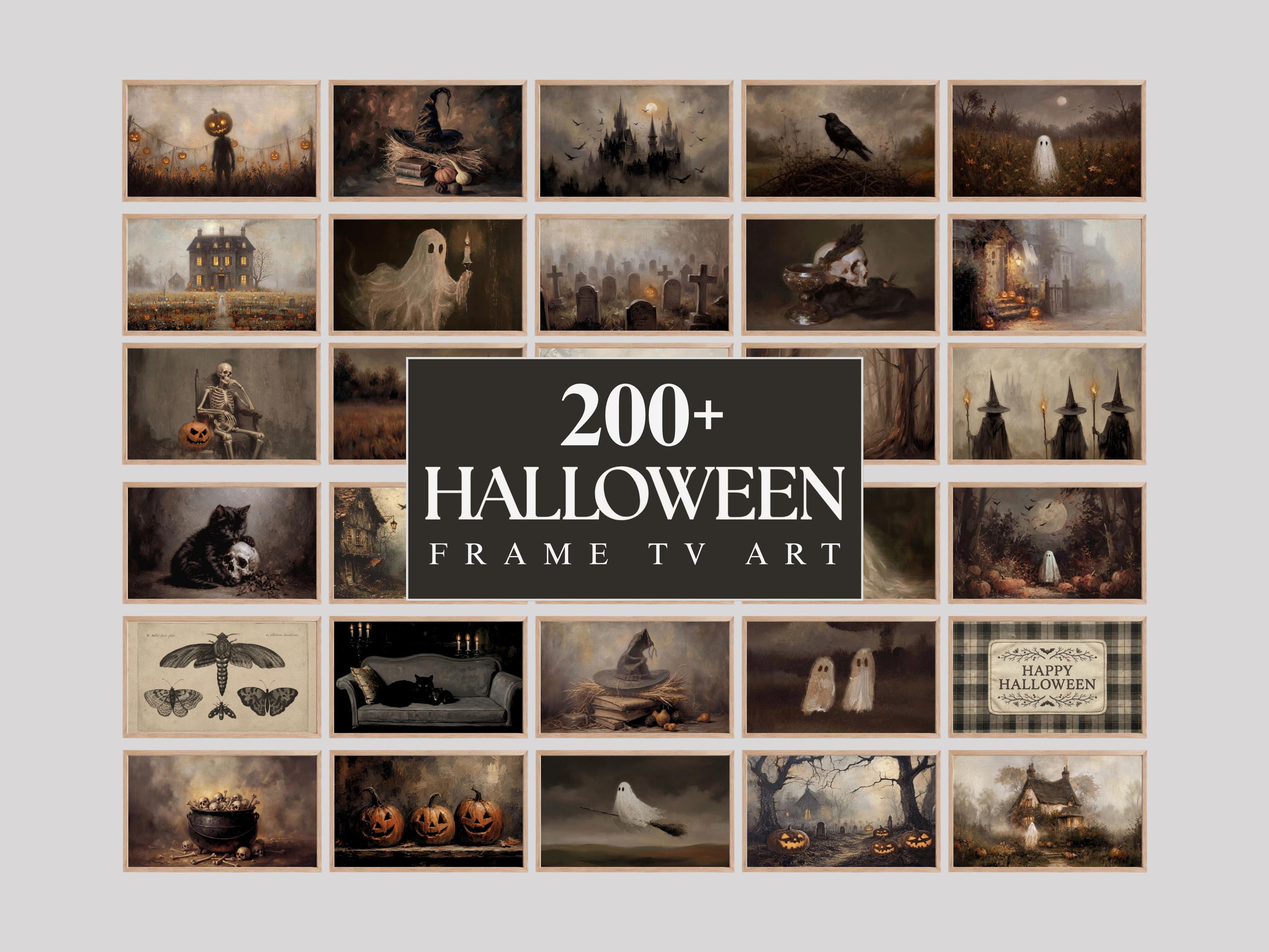 200+ Halloween Frame TV Art Bundle, Vintage Moody Ghost Painting, Spooky Samsung TV Background | Etsy (Global)