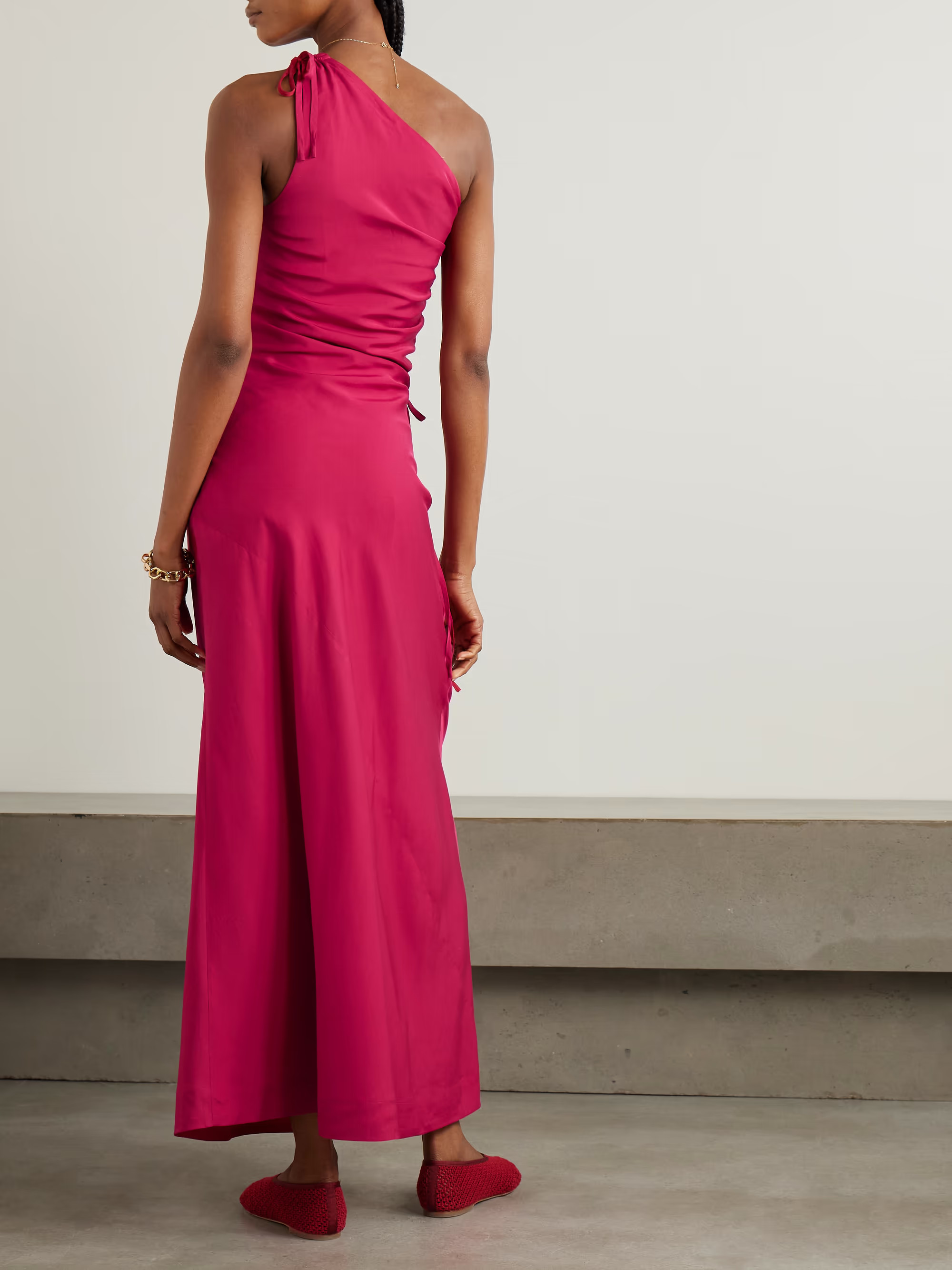 Laureles one-shoulder ruched TENCEL™ Lyocell maxi dress | NET-A-PORTER APAC
