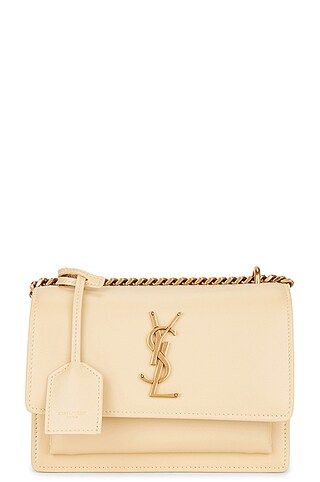 Saint Laurent Small Monogramme Sunset Bag in Jaune Pale | FWRD | FWRD 