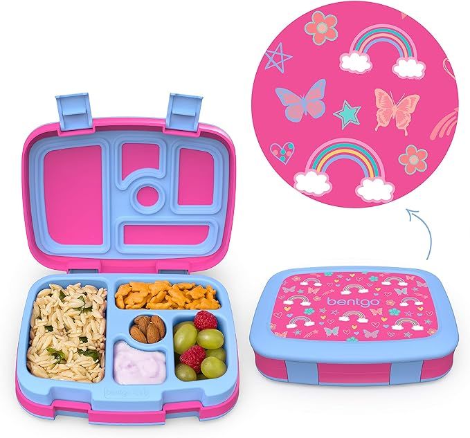 Bentgo® Kids Prints Leak-Proof, 5-Compartment Bento-Style Kids Lunch Box - Ideal Portion Sizes f... | Amazon (US)