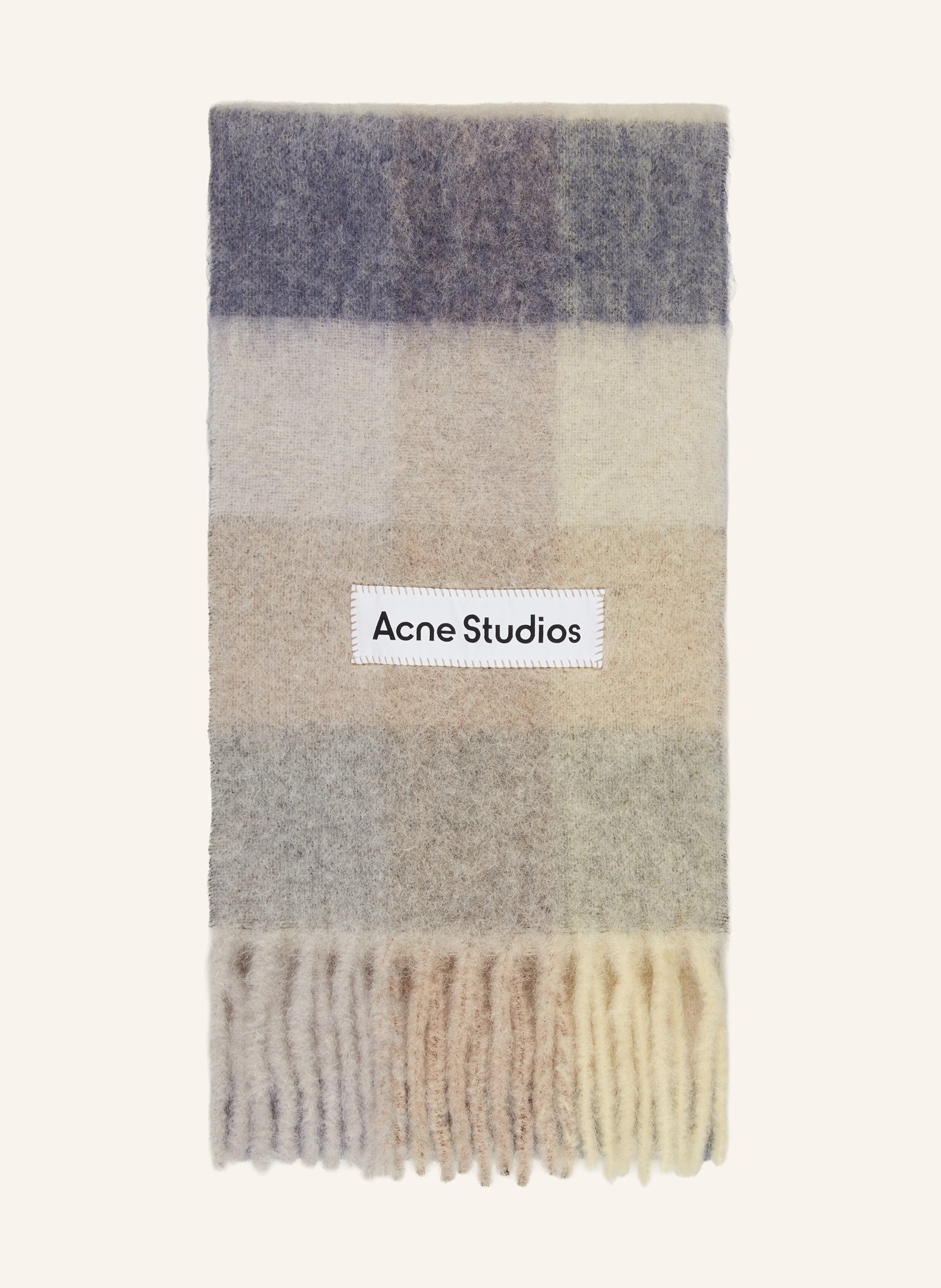Acne Studios Schal mit Alpaka in beige / blaugrau / hellgrau | Breuninger (DACH)