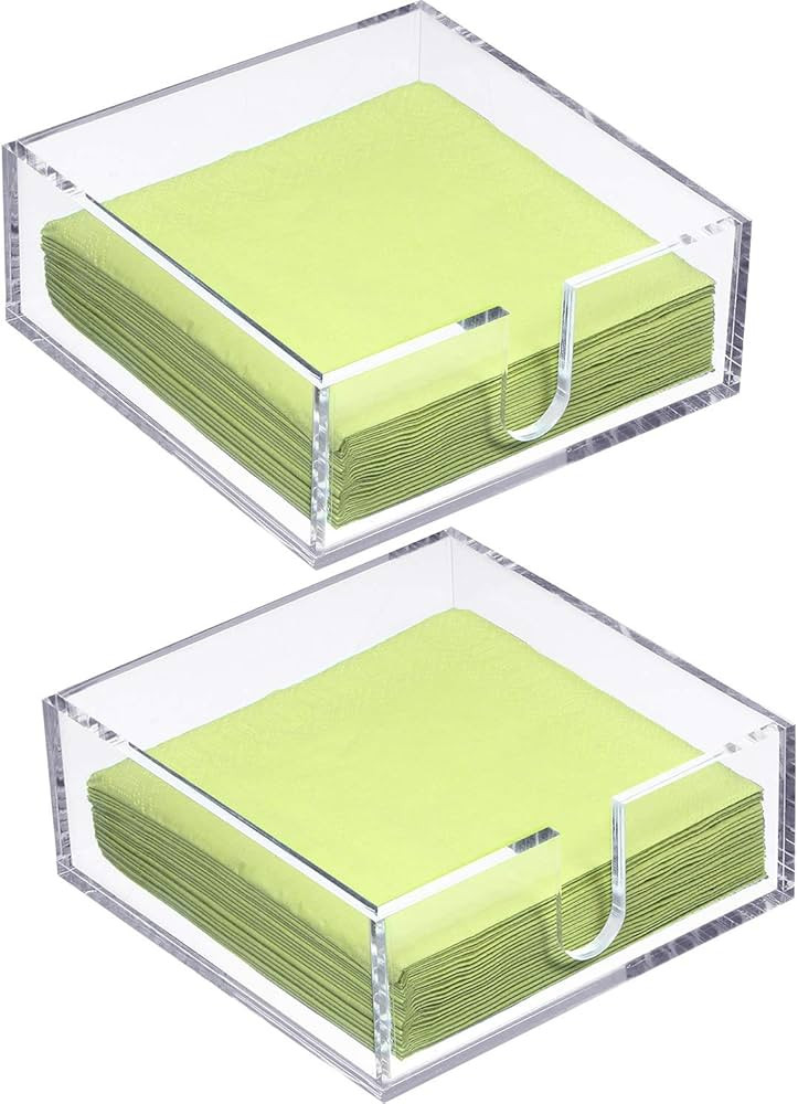 Acrylic Cocktail Napkin Holder for Table, Clear Beverage Napkin Holder Square Rectangle for Dinne... | Amazon (US)