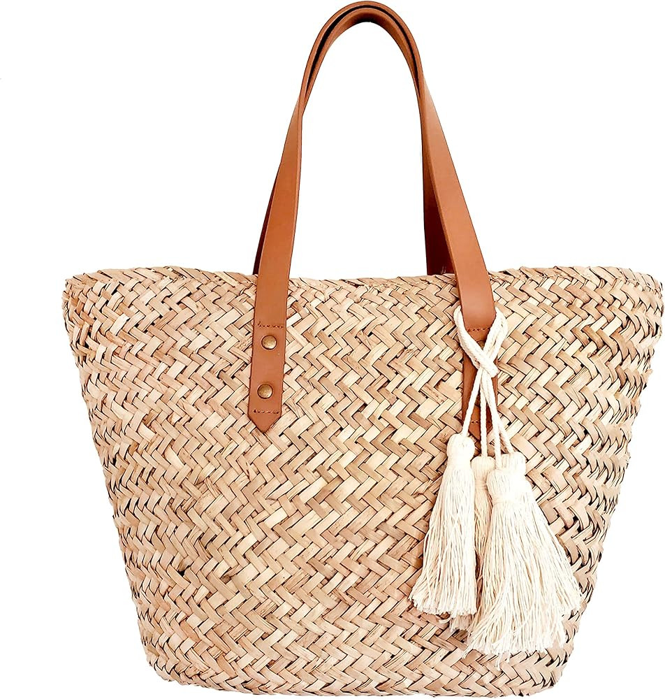 Small Mini Natural Straw Beach Bag Tote | Amazon (US)