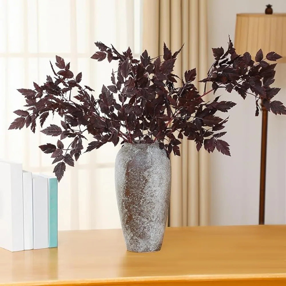 Lyrow 3 Pack Artificial Cimicifuga Plant Leaf Spray Faux Plum Cimicifuga Ramosa Leaf Branch Faux ... | Wayfair North America