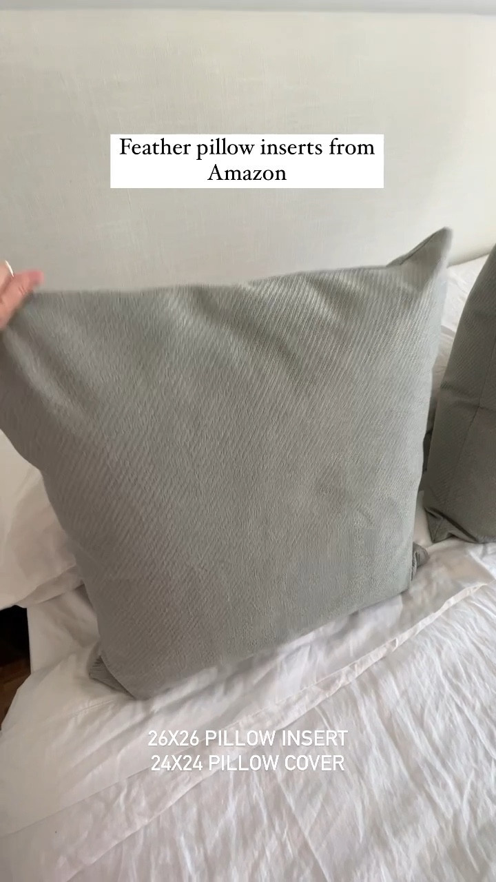 Feather pillow inserts from Amazon (made with 95% real feathers) choppable and have that designer look and feel 

For an even fuller look, have your pillow cover be 2 sizes smaller. 

#featherpillow #pillow #pillowinserts #pillowcovers 

#LTKhome #LTKU #LTKFind
