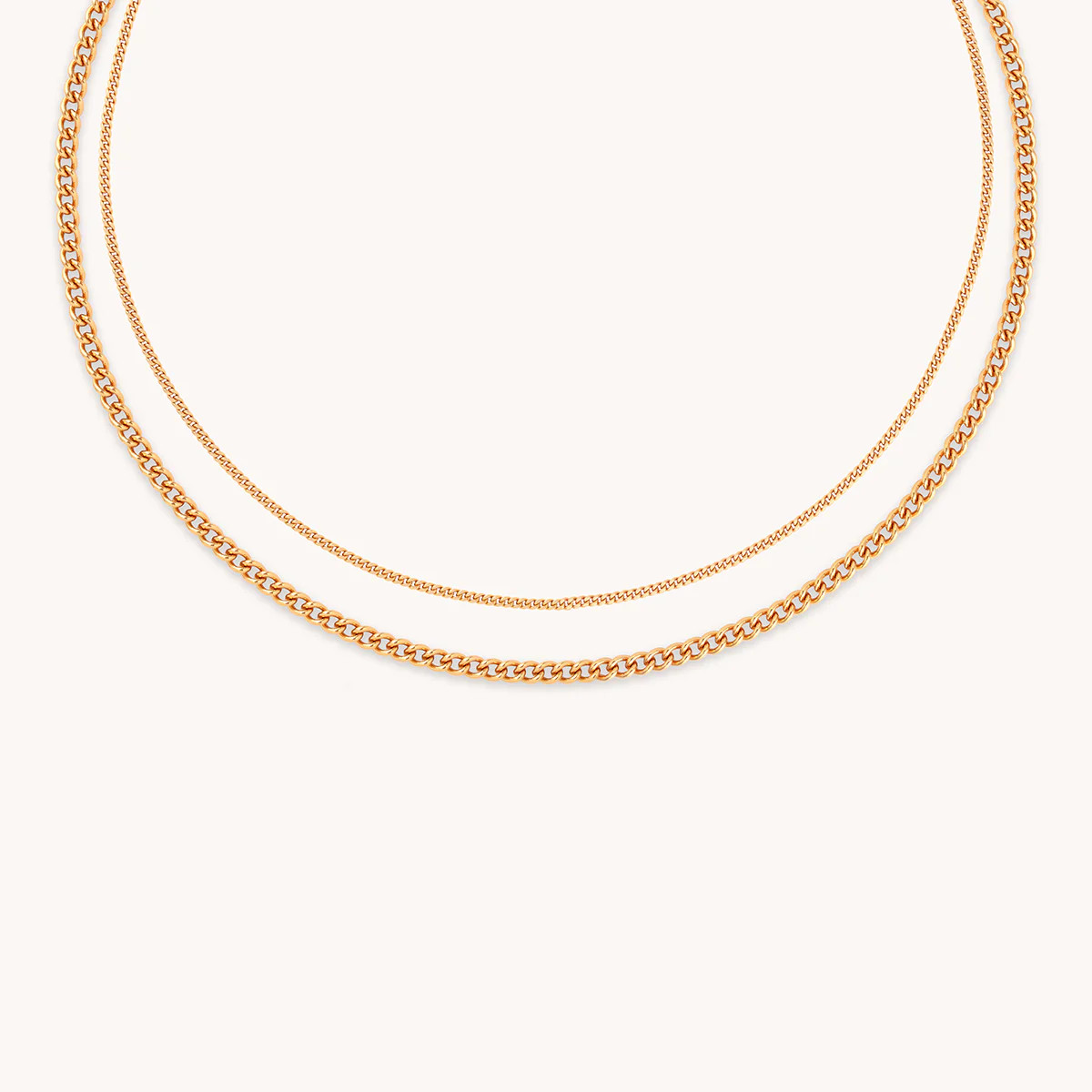 Essential Curb Chain Necklace Stacking Set in Gold | Astrid & Miyu UK