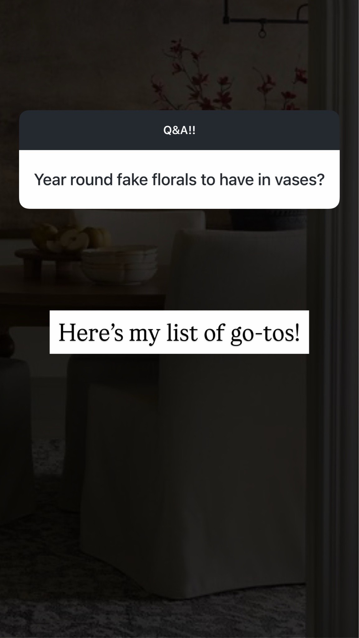 Faux florals!