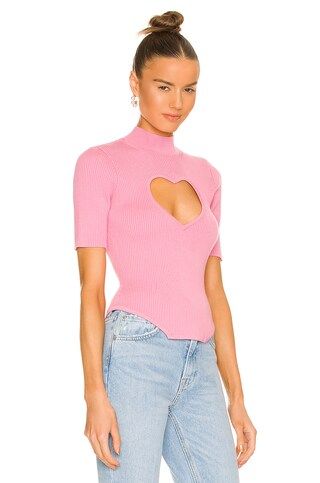 fleur du mal Heart Cutout Knit Top in Cupid Pink from Revolve.com | Revolve Clothing (Global)