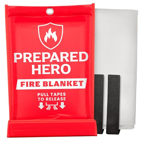 Prepared Hero Emergency Fire Blanket - 1 Pack - Fire Suppression for Kitchen, 40” x 40” Fiberglass Fire Blanket for Home | Amazon (US)