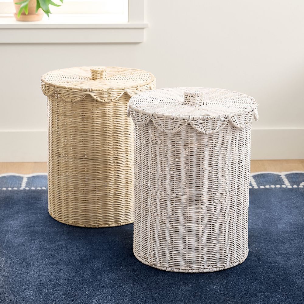 Palmer Scallop Lidded Hamper | Pottery Barn Teen