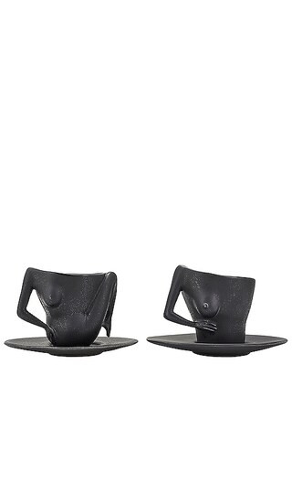 C Cups Coffee Cups Set Of 2 in Matte Mottled Black | Revolve Clothing (Global)
