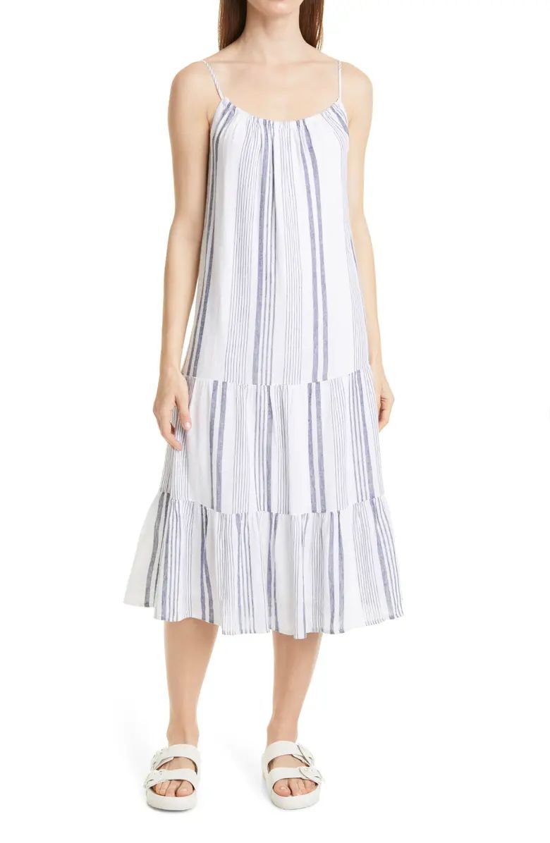 Adora Stripe Linen Blend Midi Dress | Nordstrom | Nordstrom