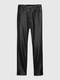 Sky High Rise Vegan Leather Cheeky Straight Pants | Gap (US)