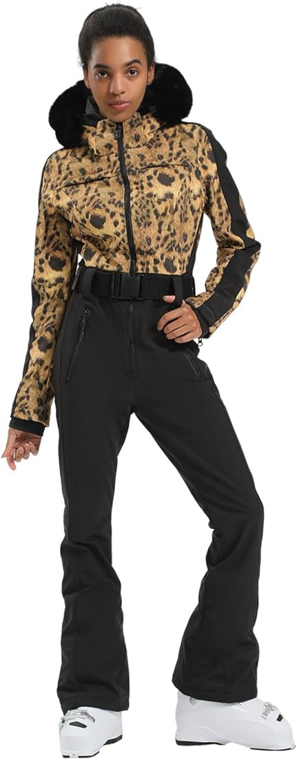 GSOU SNOW Womens Ski Suit One Piece Snowsuit Snowboard Slim Insulated Jumpsuit Jacket Waterproof ... | Amazon (US)