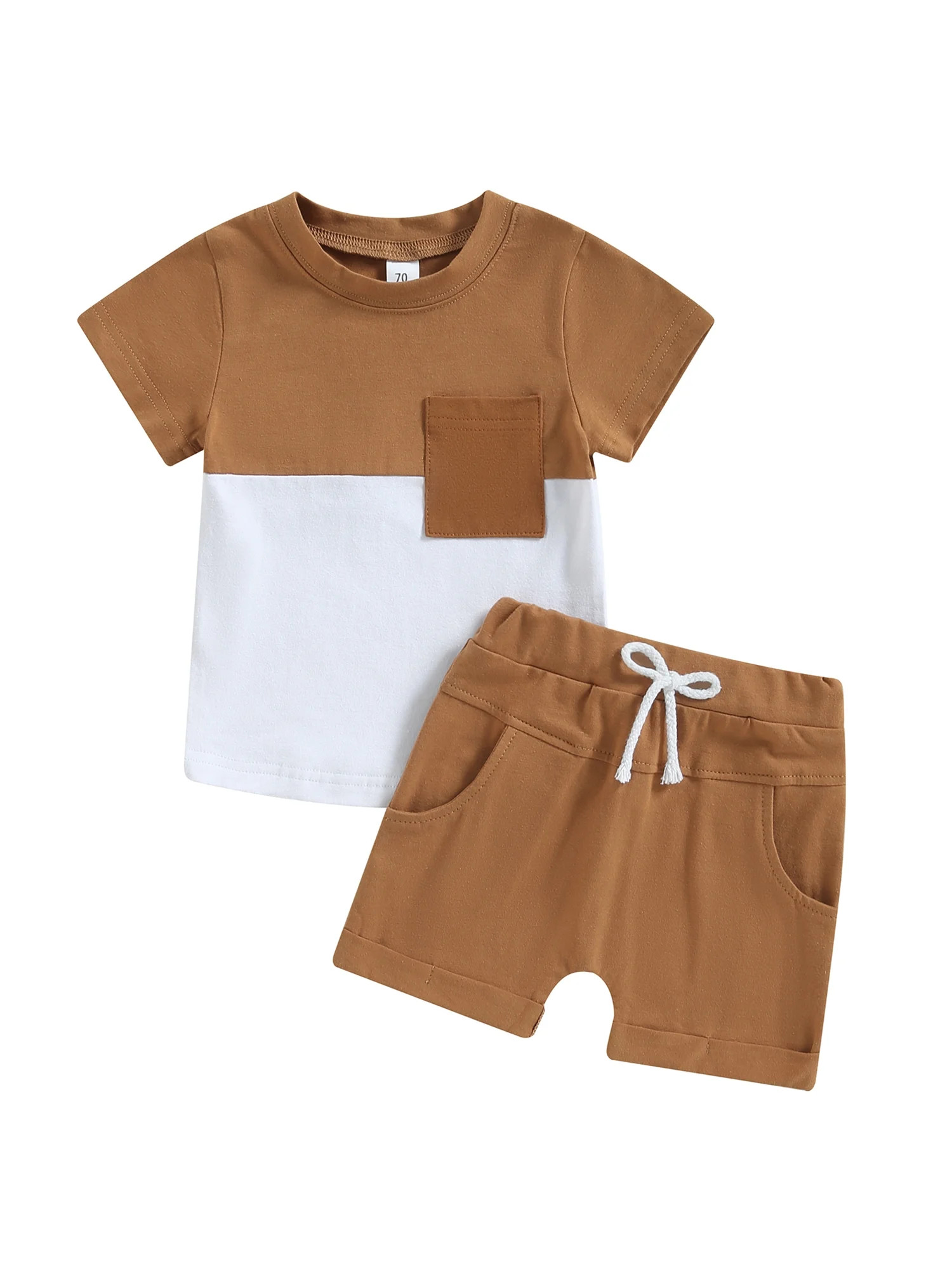 IZhansean Toddler Infant Baby Boy Summer Clothes Color Block Short Sleeve T Shirt Top Jogger Shor... | Walmart (US)