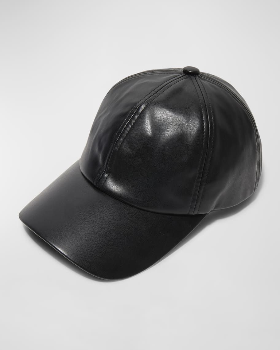 Lele Sadoughi Faux Leather Baseball Cap | Neiman Marcus