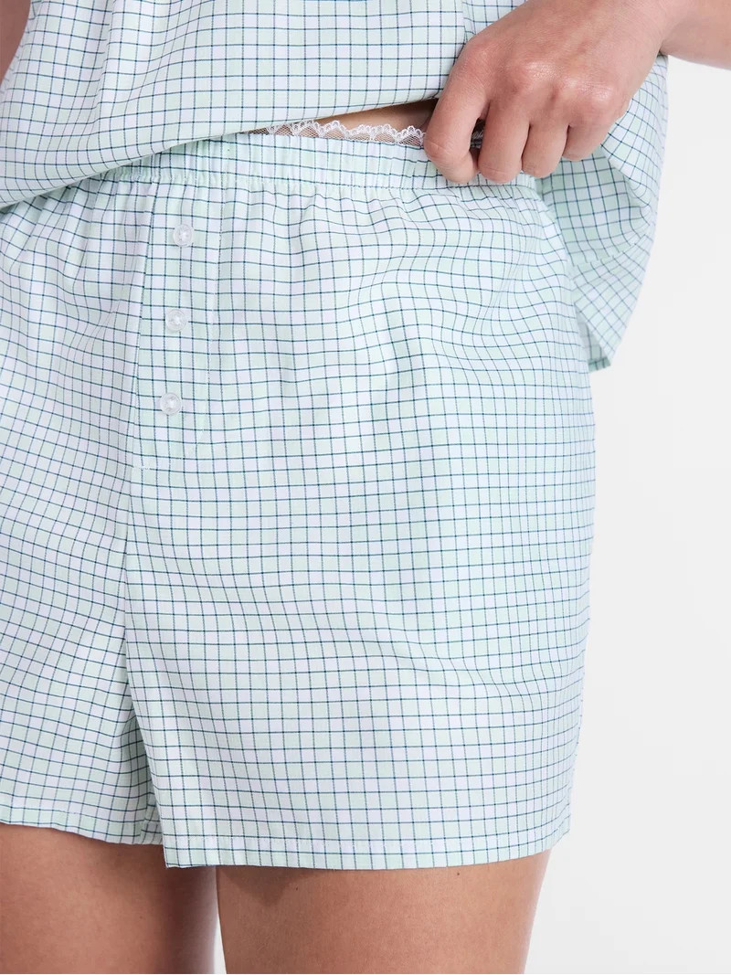 Joyspun Women's Woven Poplin Sleep Shorts, 3'' Inseam, Sizes XS-3X | Walmart (US)