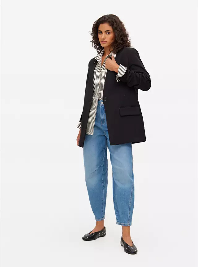 Black Relaxed Collarless Co-ord Blazer 8 | Tu Clothing