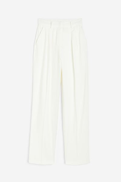 Stylede bukser med høj talje - Hvid - DAME | H&M DK | H&M (DE, AT, CH, NL, FI)