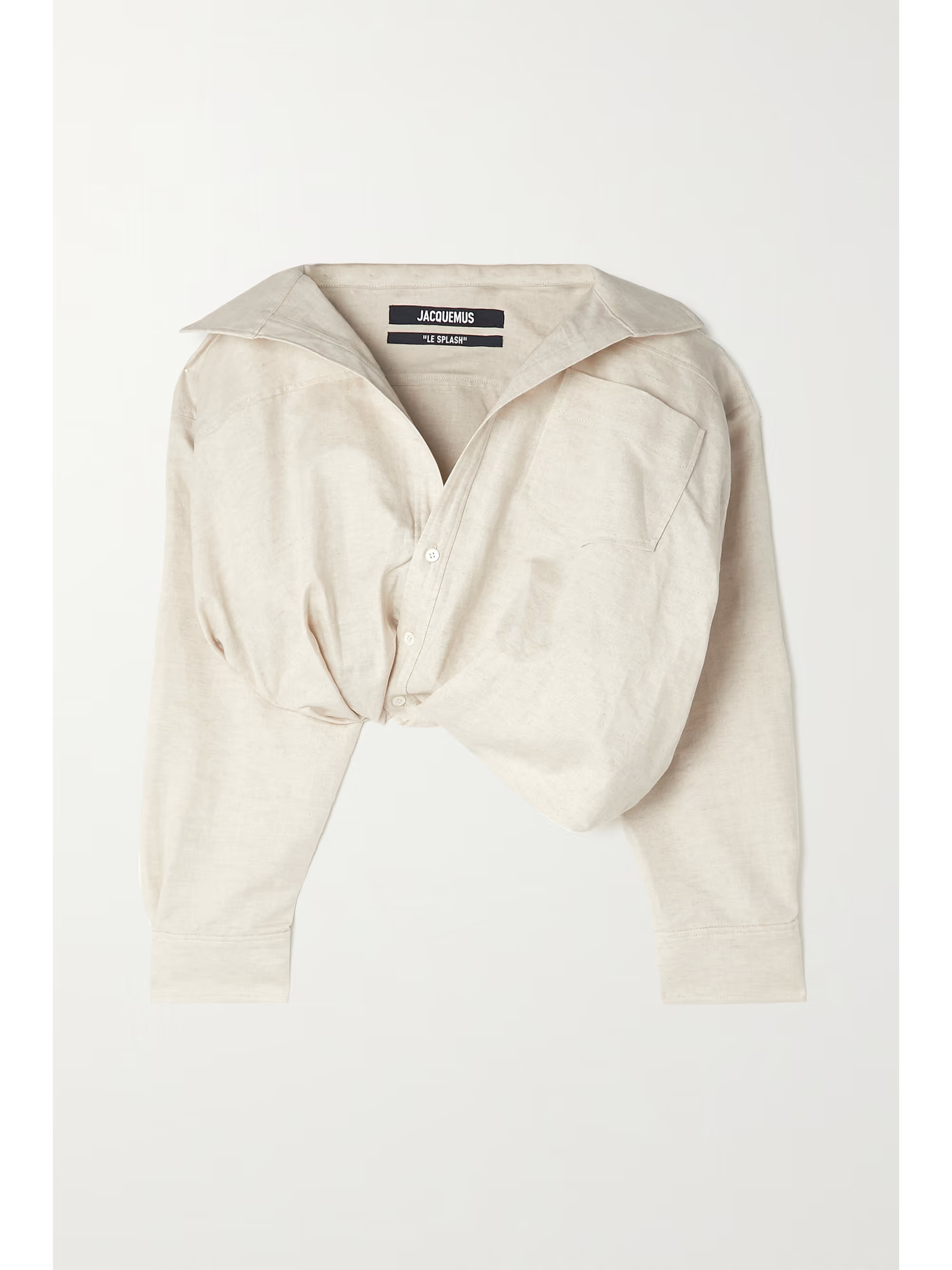 Mejean cropped twisted cotton and linen-blend shirt | NET-A-PORTER (US)