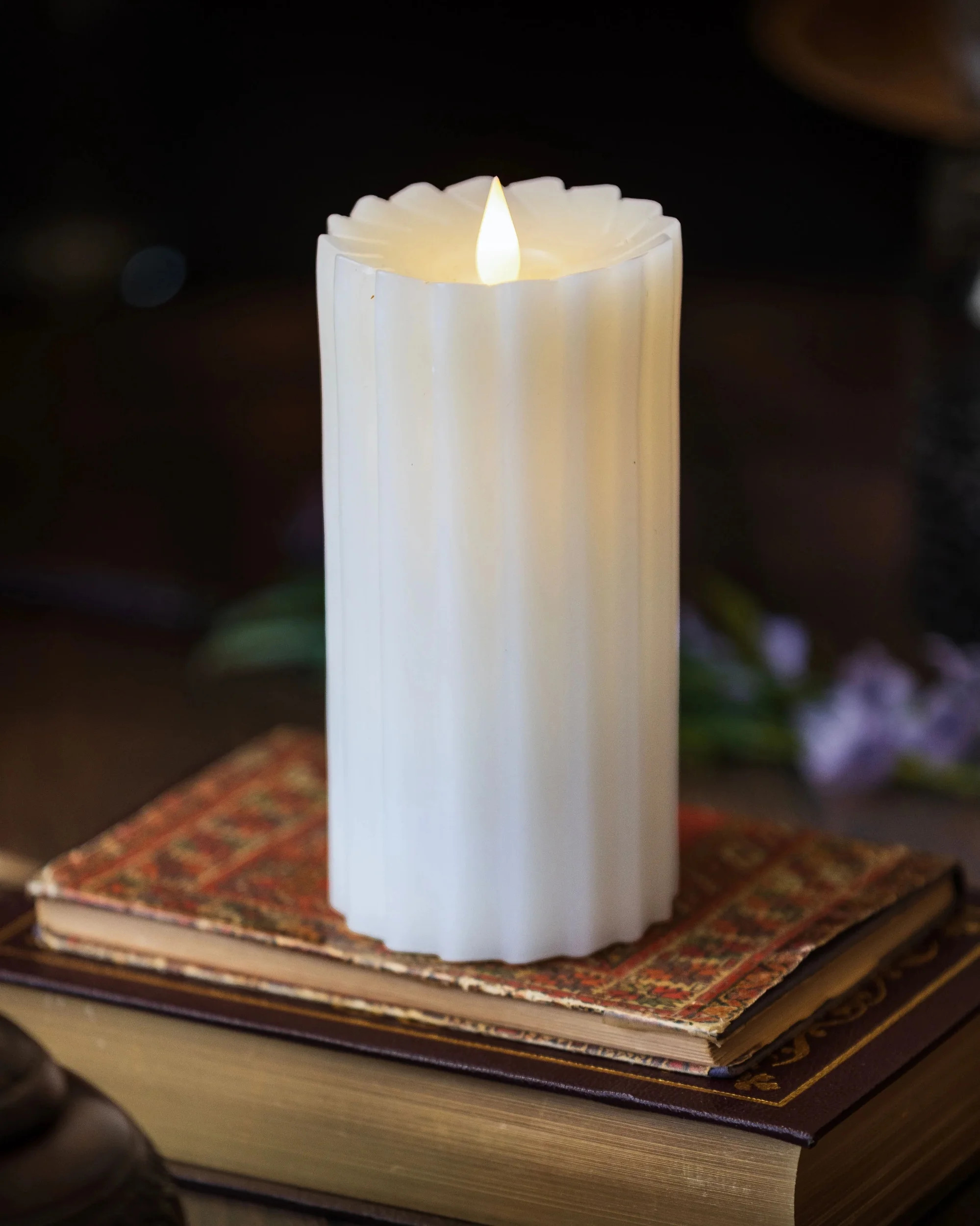 Seasonal LLC 5" x 9" Paraffin Realistic Adjustable Brightness LED White Flameless Pillar Candle -... | Walmart (US)