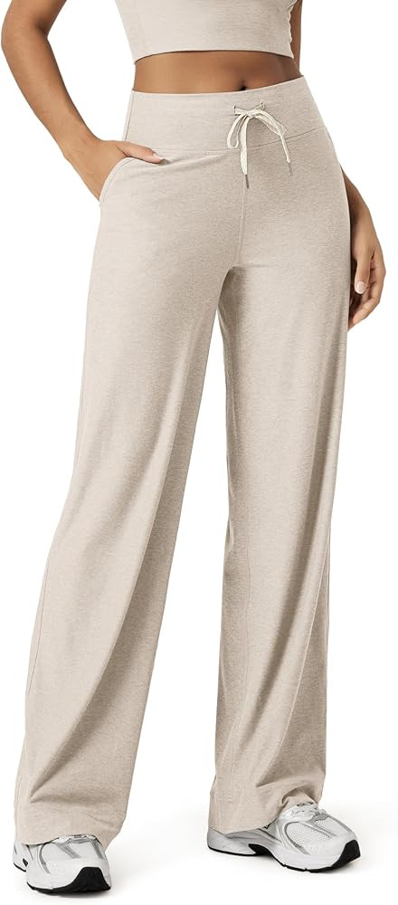 ODODOS Women's High-Rise Wide Leg Pants, 29"/31" Ultra Soft odSTRATUM Tech     Drawstring Wide Wa... | Amazon (US)