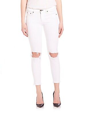 Mid-Rise Distressed Skinny Jeans | Saks Fifth Avenue OFF 5TH (Pmt risk)