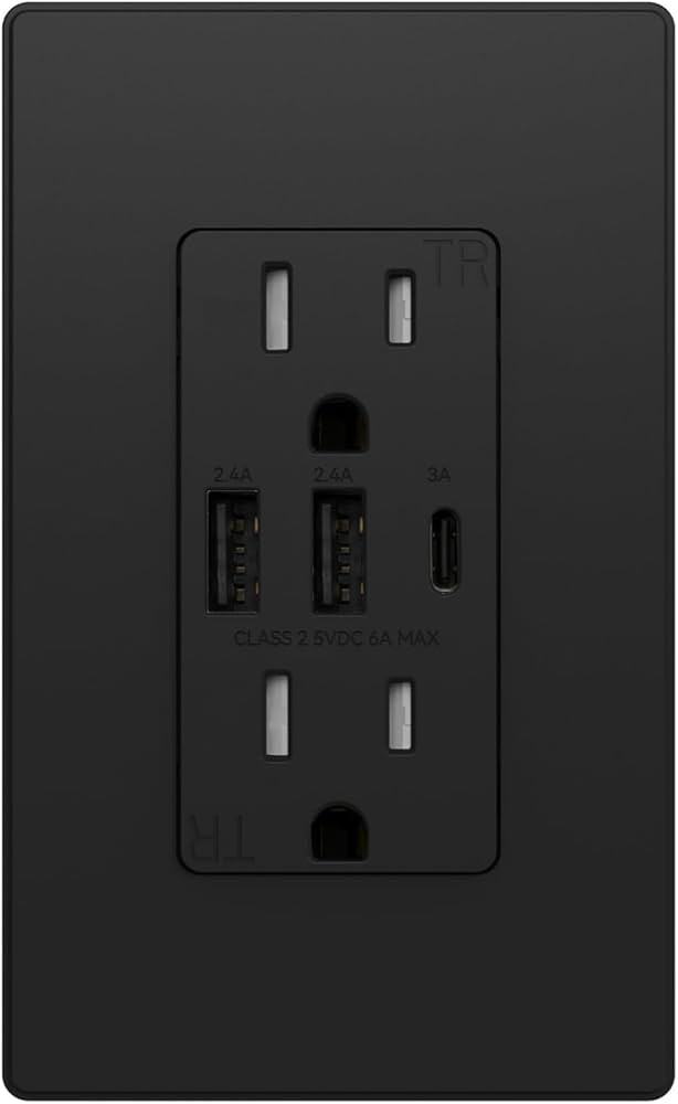 ELEGRP USB Outlets Receptacles, 3-Port Wall Outlet, 30W 6.0A Electrical Outlet, 15 Amp Tamper-Res... | Amazon (US)