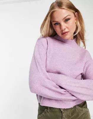 New Look high neck knitted sweater in lilac | ASOS (Global)