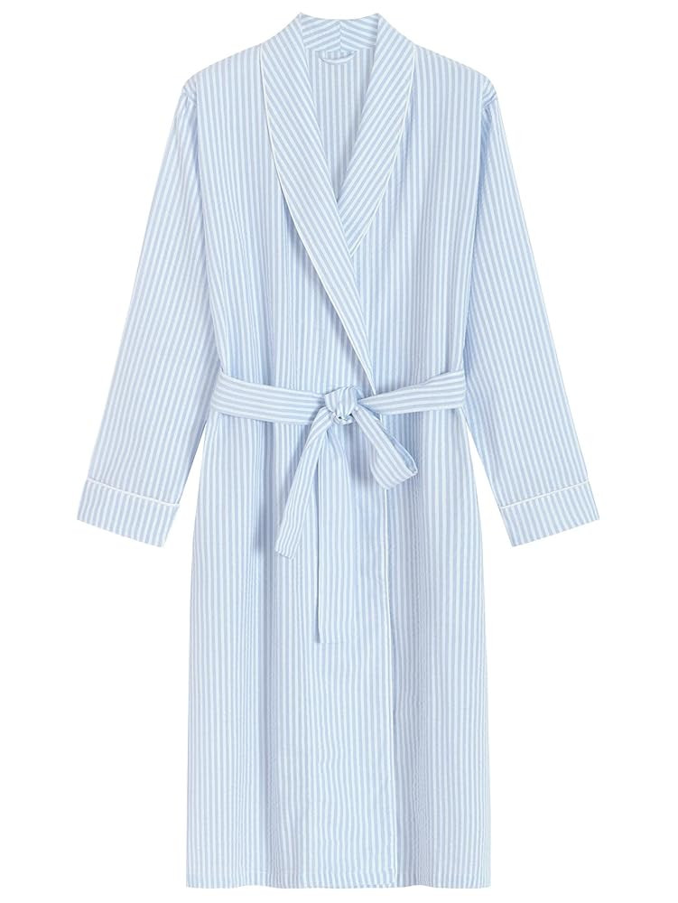 Latuza Women's Seersucker Robe Cotton Bathrobe with Pockets | Amazon (US)